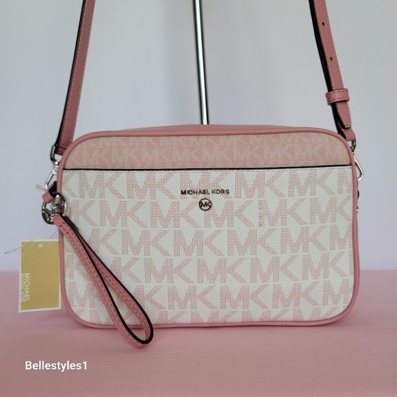 MICHAEL KORS Signature Logo Jet Set Charm Large East West Camera Crossbody - Picture 1 of 16